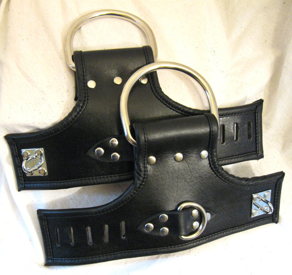 Hand Dyed Heavy Duty Leather Lined Suspension Cuffs