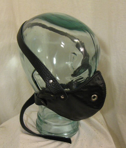 Black Leather Motorcycle Mask or Muzzle
