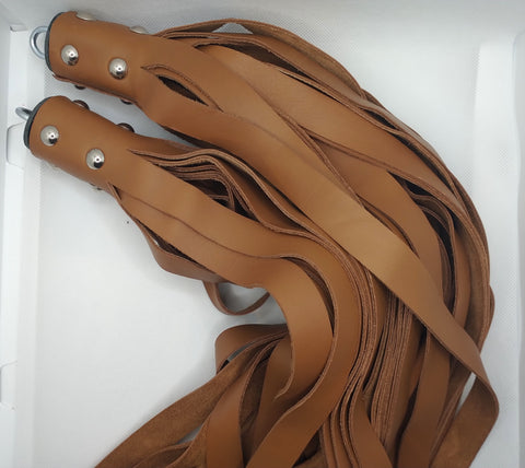 Tan, Soft Leather 3/4" Wide Fall Flogger Head