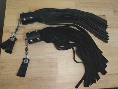 Fingertip Handled Heavy Duty Cow Hide Flogger