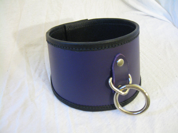 3" Leather Backed, Flat Top Locking Posture Collar