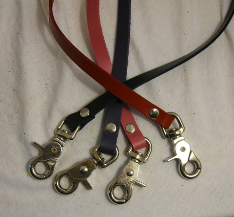 60" Leather Leash with Spring Clip In a Variety of Colors