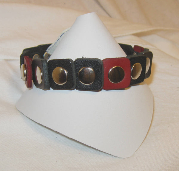 Leather Scale Studded Bracelets