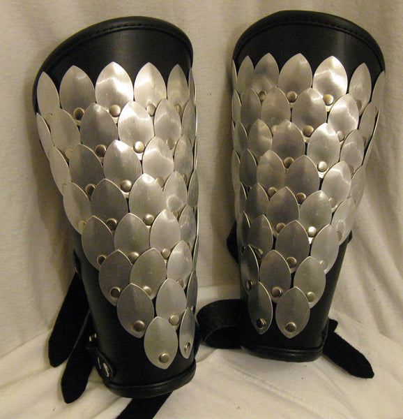 Riveted Dragon Scale and Leather Bracers