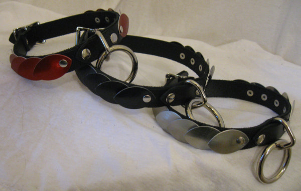 Narrow Leather And Dragon Scale Fantasy Collar