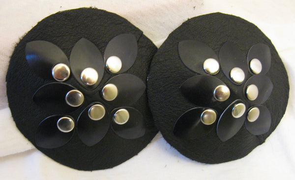 Studded and Scaled Leather Pasties in Multiple Colors