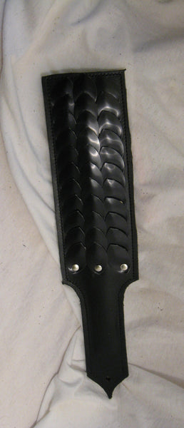 Hand-Made Leather Paddle, With Studded Mult-Color Scales