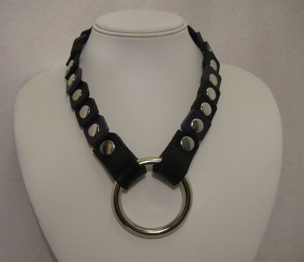 Leather Scale Hidden Catch Collar
