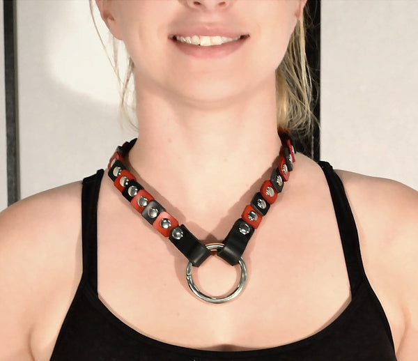 Leather Scale Hidden Catch Collar
