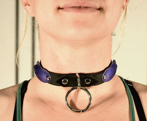 Narrow Leather And Dragon Scale Fantasy Collar