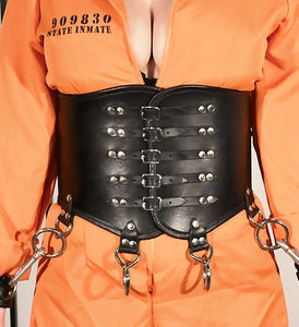 Wide Gothic Metal Waist Cincher