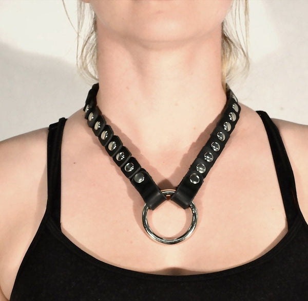 Leather Scale Hidden Catch Collar