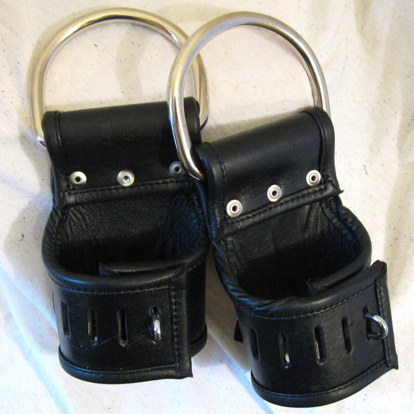 Hand Dyed Heavy Duty Leather Lined Suspension Cuffs