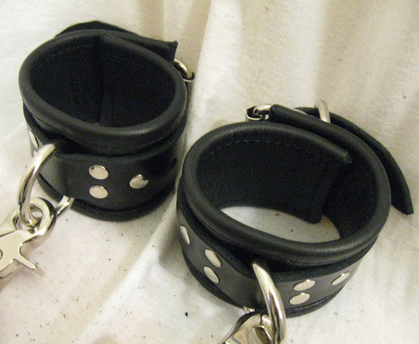 Matching Leather Wrist/Ankle Cuff Combos With Hogtie!