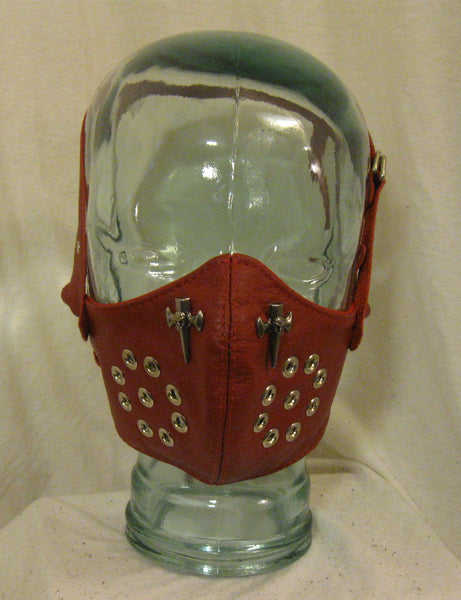 Red Leather Motorcycle Mask or Muzzle