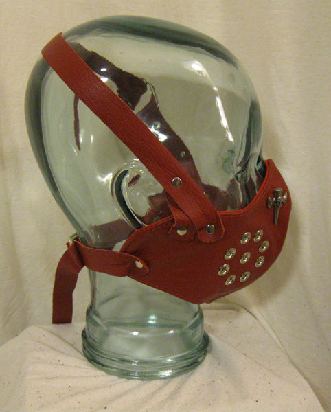Red Leather Motorcycle Mask or Muzzle