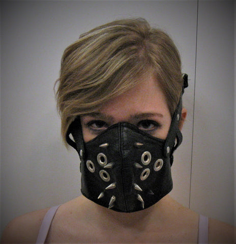 Black Leather Punk Motorcycle Mask or Muzzle