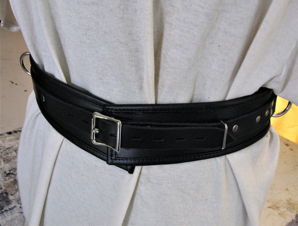 Locking Leather Lined/Edged Bondage Restraint Belt