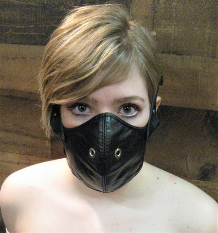 Black Leather Motorcycle Mask or Muzzle