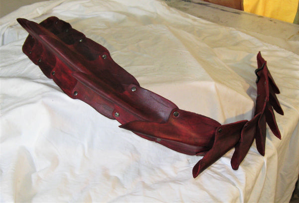 Leather Molded Belt Mounted 40" Red Dragon Tail