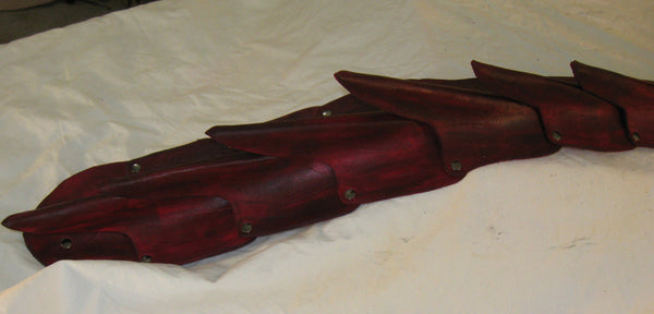 Leather Molded Belt Mounted 40" Red Dragon Tail