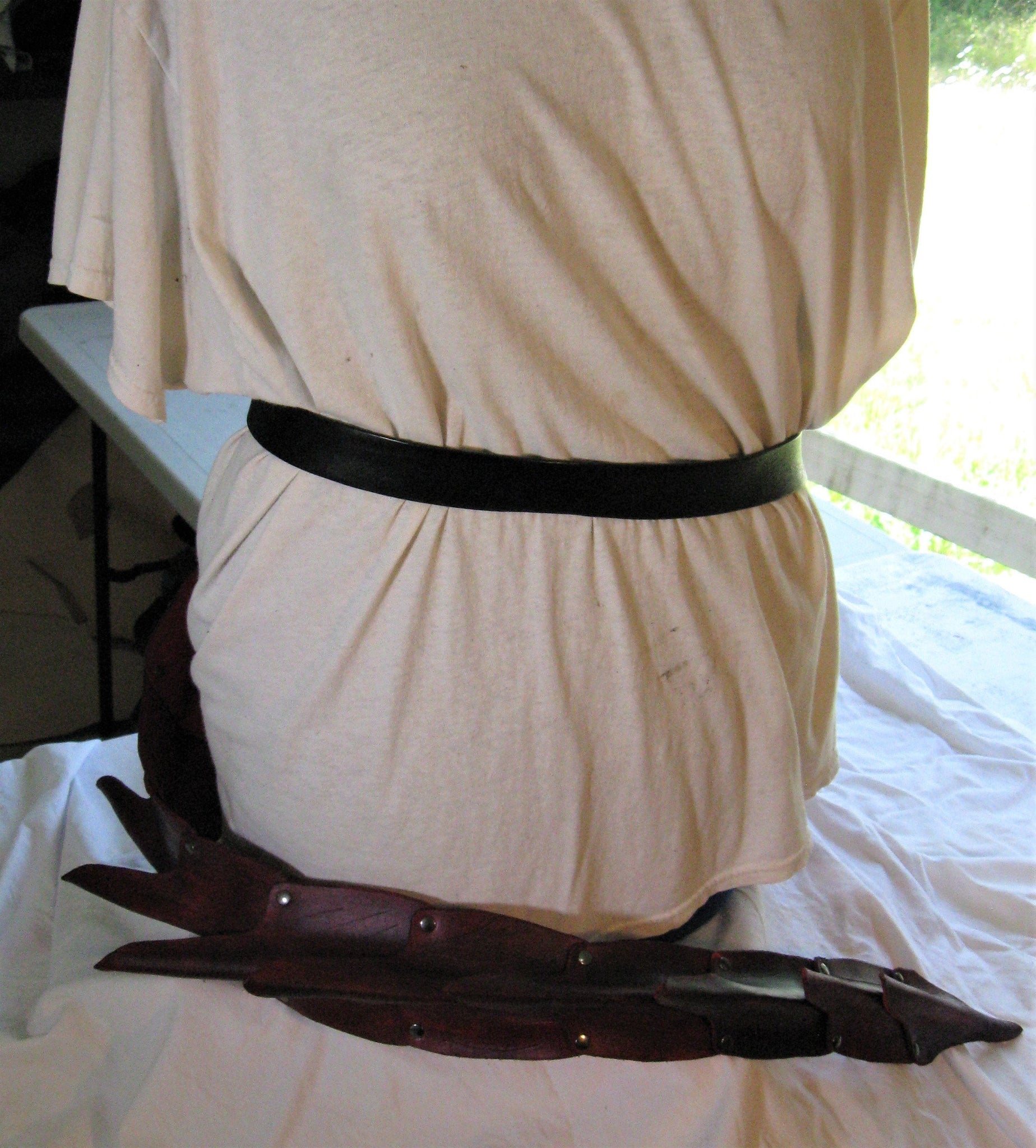 Leather Molded Belt Mounted 40" Red Dragon Tail