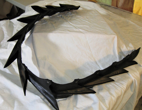 Leather Molded Belt Mounted 40" Black Dragon/Demon Tail