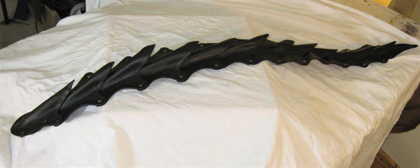 Leather Molded Belt Mounted 40" Black Dragon/Demon Tail