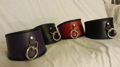3" Leather Backed, Flat Top Locking Posture Collar