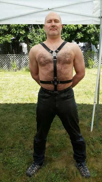 Male Body Harness with Adjustable Crotch Strap